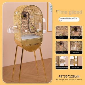 Oiseau Doré Villa Perroquet <span class=keywords><strong>Cage</strong></span> Grand Xuan Feng Pivoine Brodé Oeil Solide Motif Métal Transparent Bouton Ecologique Oiseau - Product Image 6