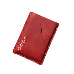 Factory Crazy Horse Card Holder Wallet Vintage Handmade Short Wallet Cowhide Leather Minilalist Wallet For Men Women
