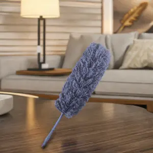 Fluffy Microfiber Feather Duster Color Duster Flexible With Plastic Rubber Handle For Household Cleaning