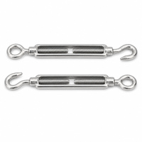 Tendeurs à crochet et œillet en acier inoxydable à corps ouvert pour câbles métalliques, quincaillerie de rigging marin, fournitures de fixation en gros