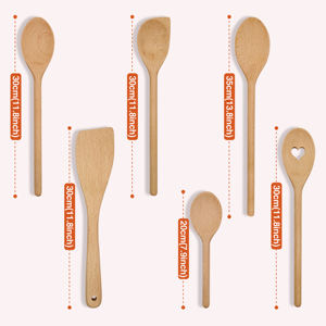 Cuchara <span class=keywords><strong>de</strong></span> <span class=keywords><strong>madera</strong></span> <span class=keywords><strong>de</strong></span> haya con logotipo personalizado al por mayor, espátula, tenedor, cucharón, <span class=keywords><strong>pinzas</strong></span>, tornero, utensilios <span class=keywords><strong>de</strong></span> cocina para servir - Product Image 2