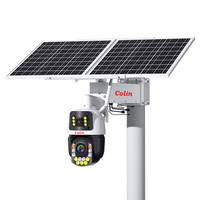 Glink 80W 40AH IP66 DC Système solaire 4K 8MP Caméra de sécurité extérieure sans fil 36x Zoom 4G Carte Sim PTZ Double objectif 80W Solar CCTV