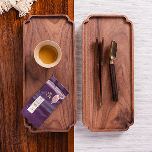 Nord America nero noce in legno massello vassoio da tè nuovo Chinoiserie tavolo a bolle a bolle a secco <span class=keywords><strong>Pota</strong></span> Design forma rettangolare eco-friendly - Product Image 4