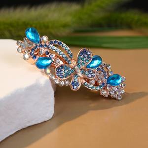 Pince à cheveux coréenne en alliage avec strass colorés de 8,5 cm, motif papillon, pour femme, idéale pour les occasions spéciales comme les bals de promo - Product Image 2