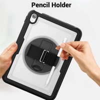 360 support rotatif TPU pare-chocs antichoc PC couverture hybride étui pour tablette avec dragonne pour iPad 10e génération 10.9 pouces 2022
