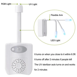 Custom Logo Toilet Night <b>Light</b> Motion <b>Sensor</b> Led 8 Colors Changing 2 Pack Battery Operated For Bathroom Illumination - Product Image 2
