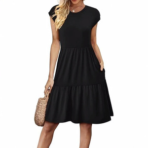 Vestido de Hada para Mujer, Verano, Color Sólido, Corte Holgado, Casual, Midi, Estilo Europeo y Americano, Tallas S M L XL XXL - Product Image 3