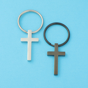 High Quality <strong>Custom</strong> Logo Cross Polishing Silver Spinning Metal Stainless Steel Keychain <strong>Key</strong> - Product Image 5