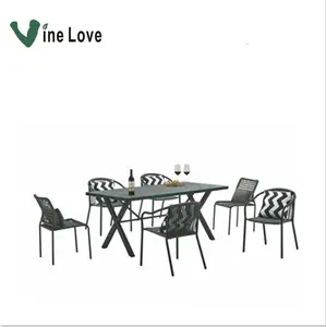 Juego de mesa y silla de jardín para exteriores, cómodas, modernas y populares, de alta calidad