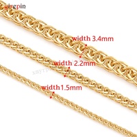Vente en gros de chaînes tissées en or 18 carats découpées chaîne Chopin DIY bracelet collier pour hommes et femmes accessoires de bijouterie