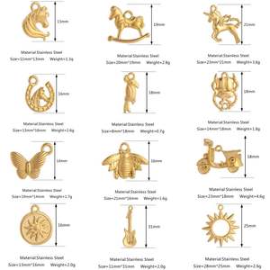Chaud En Acier Inoxydable Chanceux Fer À Cheval Abeille Papillon Charmes Soleil Guitare Pendentif pour Collier Bracelet Boucle D'oreille Fabrication De Bijoux Trouver - Product Image 2