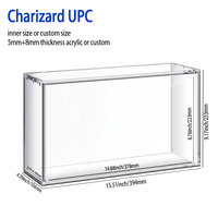 Estuche de exhibición de acrílico transparente para colección PTCG UPC Ultra Premium con tapa magnética N52, 8 años sin amarilleo