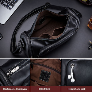 BULLCAPTAIN Men's Cowhide <b>Leather</b> Messenger Bags Laptop <b>Briefcase</b> Satchel Crossbody Bag Men Business Travel Casual Shoulder Bag - Product Image 3
