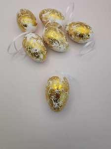 6cm metaalachtige hangende paaseieren, 6 stuks in PET-doos - Product Image 6