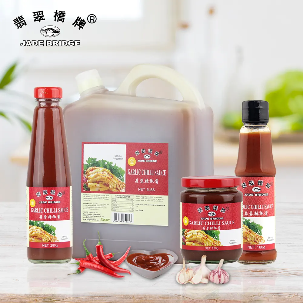 Usine chinoise, pâte chaude de piment rouge thaïlandais, pont de Jade, Sauce Chili sucrée pour supermarché, 500 g