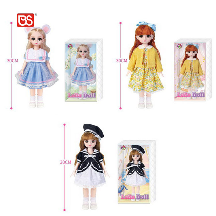 Игрушка BS, милая мультяшная Мягкая силиконовая виниловая Модная Кукла, милая игрушка с большими глазами, маленькая шарнирная девушка с красивой одеждой, аксессуары