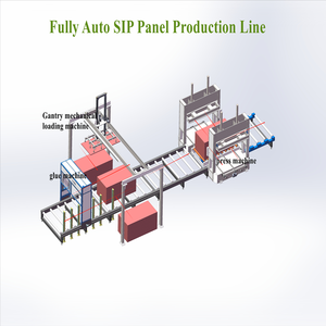 Machine à panneaux sandwich ignifuges <span class=keywords><strong>OSB</strong></span> EPS pour murs, panneaux sandwich isolants structurels <span class=keywords><strong>OSB</strong></span> avec face en EPS pour toitures et murs, colle et presse - Product Image 1