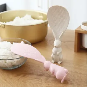 Simpatico cucchiaio di riso in piedi a forma di coniglio cucchiaio di riso antiaderente cucchiaio da cucina utensili da cucina
