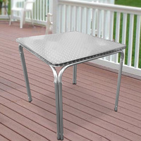Table basse carrée en aluminium en acier inoxydable à huit pattes de couleur unie à la mode et à la mode