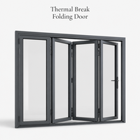 Porte pliante en aluminium à rupture de pont thermique au design moderne, double vitrage trempé insonorisé pour projets