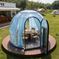 Dôme Capsule de Luxe en PVC - Abri Extérieur Préfabriqué Carré Transparent avec Design Hexagonal, Diamètre 5m, Idéal pour le Glamping et l'Hôtellerie
