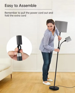 Hôtel moderne personnalisé Led chevet <span class=keywords><strong>lampadaire</strong></span> lire lampe 360 ° réglable E27 pour décor coin salon canapé tissu 110-240V - Product Image 6