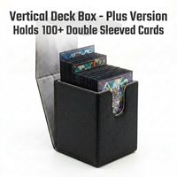 Boîte de rangement verticale FX XL pour plus de 100 cartes à double pochette - Étui Commander TCG confortable - Cuir PU avec logo personnalisé - Prêt à être expédié