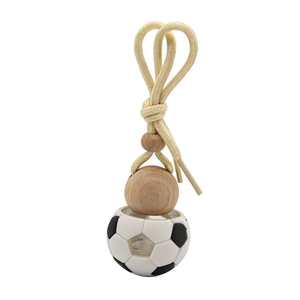 New Style 6ML Football Portable Hanging <b>Car</b> air Freshener Perfume Glass Bottle with Round Beech Lid - Product Image 1