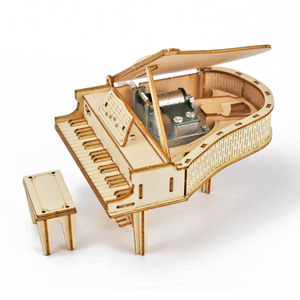 Jouet de <span class=keywords><strong>puzzle</strong></span> 3D en bois, boîte à musique piano, blocs de construction DIY, octophone musical à manivelle, design créatif H607, à partir de 7 ans, boîte - Product Image 5