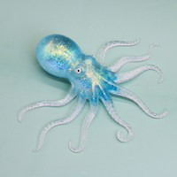 Poulpe en Maltose Souple et Translucide avec Paillettes, Super Extensible, Jouet Coloré en TPR pour Soulager le Stress