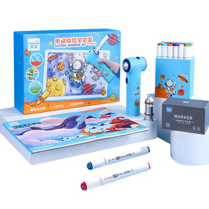 Electric Spray Paint <strong>Pen</strong> for Kids Painting with 24 Colors Markers <strong>Pens</strong> Type C Chargeable <strong>Watercolour</strong> Magic Blow Airbrush <strong>Pen</strong> Se - Product Image 1