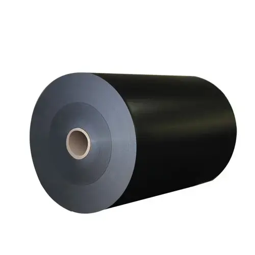 Black customized carrier tape made of leather ABS material is used for electronic component packaging