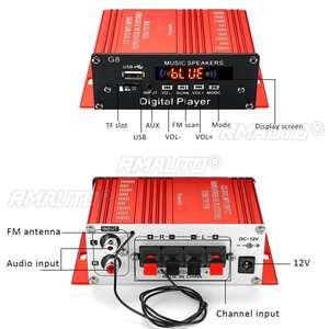 100W+100W 12V 2CH Car Audio Amplificador HIFI Audio Power <b>Amplifier</b> <b>bluetooth</b> Stereo <b>Amplifiers</b> FM Radio USB W/ Remote Control - Product Image 2