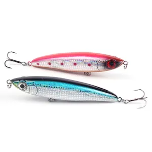 3D mắt Tempest stickbait chìm Top Bút Chì nước thu hút Rattle âm thanh đi bộ câu cá bass Pike Bait fp12