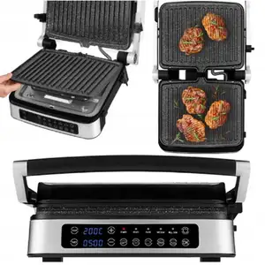 2000W Alta Qualidade Panini Maker Destacável Contato Grill Elétrica OEM Aço Inoxidável Mesa Elétrica Grill