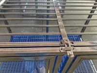 Fournitures pour animaux de compagnie adaptées à l'intérieur et au transport, Cage pour chien Overlord Small Fat résistante aux morsures, Cage pour chien en acier inoxydable avec panneau en verre