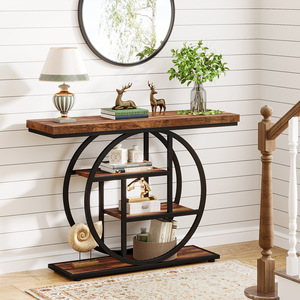 Entrance <strong>Table</strong> American Retro Log-Style Corridor Long <strong>Table</strong> Living Room Entry Bamboo <strong>Console</strong> <strong>Table</strong> <strong>with</strong> <strong>Storage</strong> Space China - Product Image 1