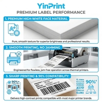 Etiquetas en Rollo de Papel Brillante para Impresión de Inyección de Tinta, Etiquetas Adhesivas para Códigos de Barras, Promoción de Supermercados y Tiendas de Comestibles, Personalizables