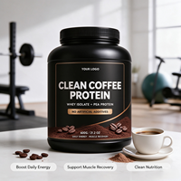 Mélange de café instantané riche en protéines, isolat de protéines de lactosérum, protéines de pois, 600g, boisson de récupération musculaire après l'entraînement, OEM/ODM, étiquette privée personnalisée