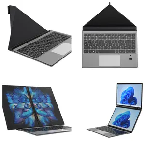 Yoga hiển thị kép kinh doanh máy tính xách tay kép 14 inch Intel N95 12th 16GB 1TB Màn hình cảm ứng kép 2 trong 1 máy tính netbook máy tính xách tay