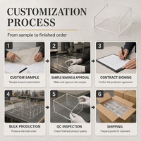 Boîte de présentation en acrylique transparente sur mesure pour usine, étui de rangement transparent, organisateur de bureau moderne poli, présentoir personnalisé