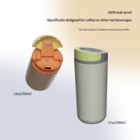 Mug de voiture en acier inoxydable 304, tasse de sport à couvercle rabattable, couvercle amovible et lavable, isolation thermique 6-12 heures, design moderne et minimaliste