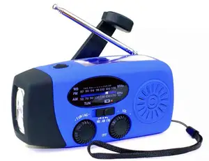 Radio a manovella solare di emergenza Wireless da 2000mah con allarme Sos Wind Up Radio