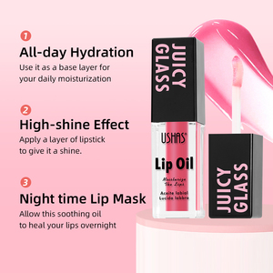 <span class=keywords><strong>USHAS</strong></span> Hidratación Durante Todo el Día, Efecto de Alto Brillo, Hidratante de Larga Duración, No se Pega a la Taza, Mascarilla Labial Nocturna, Aceite Labial Líquido - Product Image 5