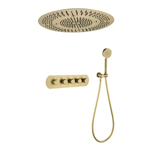 Auvent dissimulé LED ensemble de <span class=keywords><strong>douche</strong></span> robinets thermostatiques pluie <span class=keywords><strong>douche</strong></span> bulle ion négatif Simple Design élégant en laiton céramique - Product Image 5