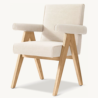 Fauteuil de loisirs Sasanid, fauteuil en bois massif, restaurant américain, fauteuil en tissu Jacob pour salle à manger