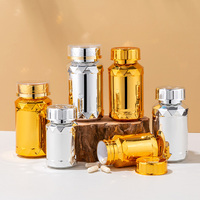 Conteneur de capsules de couleur or, 80cc, 100cc, 120cc, 175CC, 210cc, bon marché, bouteille vide de pilules de vitamine pour animaux de compagnie