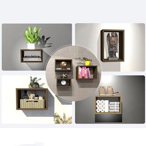 Square Wooden Floating <b>Shelf</b> <b>Wall</b> <b>Mounted</b> Storage Organizer For Books Toys Plants Living Room Bedroom Decor - Product Image 4