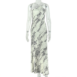 Abito da donna 2026 color block <span class=keywords><strong>con</strong></span> schiena scoperta, grigio e <span class=keywords><strong>bianco</strong></span>, gonna aderente sui fianchi, senza maniche, vestibilità slim, abito asimmetrico - Product Image 5