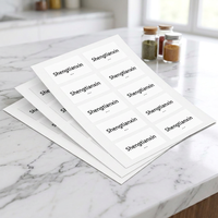 Etiqueta Adhesiva Personalizada Minimalista Preimpresa con Texto Negro sobre Vinilo Blanco Impermeable para Hierbas y Condimentos para la Cocina
